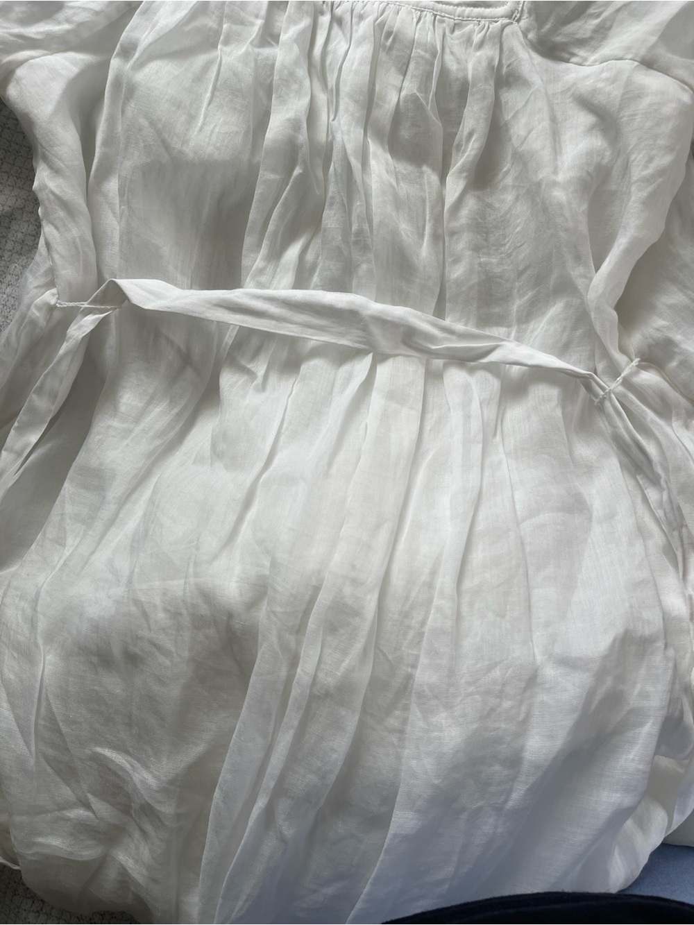 Banana Republic White Maxi Dress with Square Neck and Puff Sleeves - Picture 8 of 10